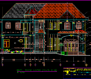 Biệt thự 2 tầng,Biệt thự 18.4x19.8m,bản vẽ biệt thự,thiết kế biệt thự,dự toán