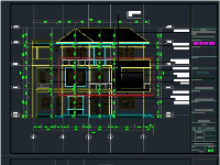 File cad Biệt thự 3 tầng 18.5x9.5m ( kiến trúc kết cấu điện nước)