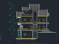 File cad biệt thự 4 tầng kích thước 12.45x24.57m