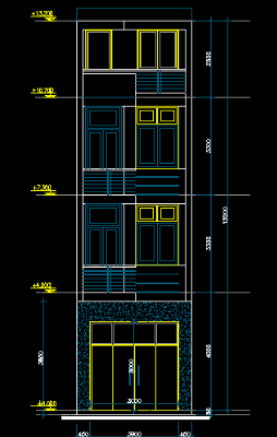 File cad biệt thự C4 kích thước 4mx13m rất đẹp (KT, KC, ME, ADSL, Truyền hình cáp)