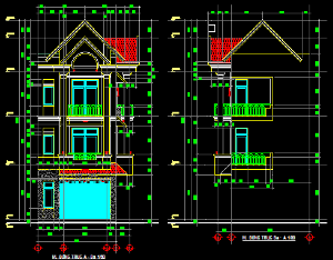 File cad Biệt thự (lầu) đầy đủ chức năng sử dụng full kiến trúc