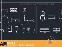 File Cad bổ kỹ thuật Nội thất Tân Cổ Điển