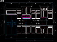 File cad cấu tạo tủ bếp chữ I đầy đủ chi tiết nhất.