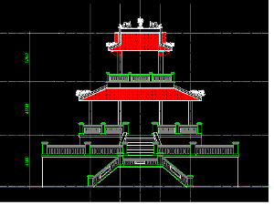 File cad Chùa Phù Dung đầy đủ mặt bằng, mặt cắt, mặt đứng