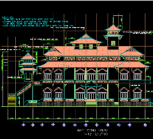 File cad Chùa Thiên Ân Bình Dương full( KT+KC)