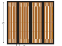 File cad cổng 4 cánh kẻ dọc