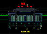 File cad Cổng trường học đẹp rộng 10m