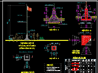 File cad Cột cờ đảng, cờ tổ quốc, cột cờ trường học