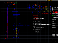 File CAD cột đèn bát giác cao 7m (Φ134)