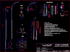 FIle cad Cột đèn chiếu sáng kích thước  8-11m