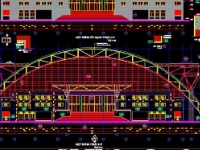 File cad đầy đủ nhà thi đấu Phú Thọ.