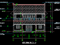 File cad đầy đủ Nhà thờ họ - từ đường 2 tầng 12.02x16.12m