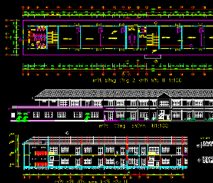 File cad đồ án thiết kế trường học THPT