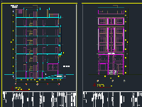 File cad Hồ sơ kiến trúc nhà nghỉ khách sạn 5 tầng 1 hầm sân thượng 10x16m