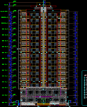 File cad Hồ sơ thiết kế chung cư 15 tầng địa chỉ 38 Nguyễn Chí Thanh đầu đủ KT+KC