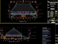 File cad hồ sơ thiết kế nhà văn hóa xã kiểu nhà Rông