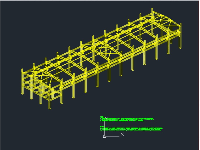 File CAD kết cấu chi tiết nhà kho kích thước 15x66m (triển khai Tekla structure)