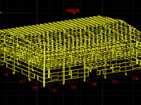 File cad kết cấu Nhà xưởng 2 tầng sàn deking 27x34.5m