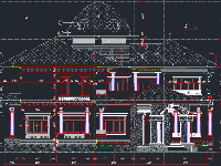 File cad kiến trúc biệt thự 2 tầng cổ điển kích thước 22.4x22.4m