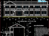 File cad Kiến trúc+ Kết cấu+ dự toán Trường mầm non 2 tầng 4 phòng Địa điểm: Xã Cảnh Dương