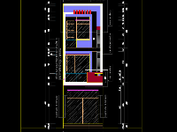 File cad Kiến trúc + kết cấu Nhà 3 tầng 4x20m