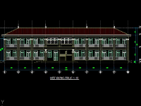 File cad kiến trúc kết cấu thiết kế và dự toán nhà học 2 tầng 8 phòng kích thước 9x35m full