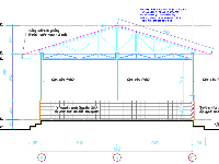 File cad Kiến trúc Nhà ăn trại tạm giam 1 tầng 8x16m