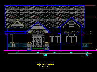 File CAD Kiến trúc Nhà cấp 4 biệt thự vườn 15x18m