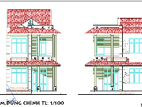 File cad Kiến trúc nhà ở 2 tầng kích thước 5.4x19.45m