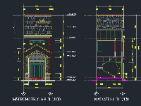 File cad kiến trúc nhà phố 2 tầng kích thước 5x19.6m