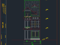 File cad kiến trúc nhà phố 3 tầng 6x12.175m