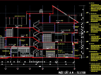 File cad Kiến trúc nhà phố kích thước 5x25m ( 05 tầng )