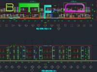 File cad kiến trúc trường mầm non 12.9x56.6m