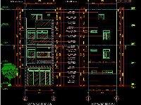 File cad Mẫu nhà phố 3 tầng 1 tum 5x20m full Kiến trúc và kết cấu