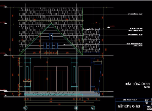 File cad mẫu nhà trệt mái ngói 7.2X18 m