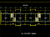 File cad mẫu trường mầm non 1 tầng 4 phòng học 12x40.4m