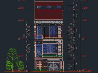 File cad Nhà 3 tầng kích thước 5.97x21.1m (Kiến trúc, Kết cấu)