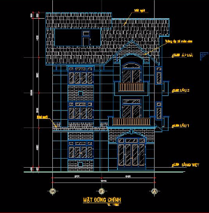 File cad Nhà biệt thự đẹp đầy đủ kiến trúc + kết cấu+ điện nước