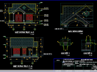 File cad nhà cấp 4 đẹp 8x13.2m ( Kiến trúc , kết cấu)