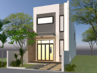 File cad nhà cấp 4 gác lửng kích thước 5x16m full hồ sơ