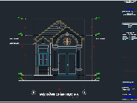 File cad nhà cấp 4 kích thước 4.95x15m 