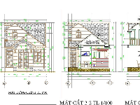 File cad nhà cấp 4 kích thước 6x21m chi tiết