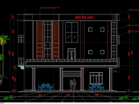 File cad nhà hàng kết hợp siêu thị 3 tầng