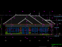 File cad nhà mái nhật 1 tầng 9.7x17.3m 4 phòng ngủ