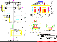 File cad nhà ở cấp 4 ( 1 tầng) kích thước 10.3x19.7m kiến trúc kết cấu