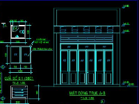 File cad nhà phố 1 tầng 4.3x17.35m