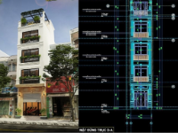Nhà phố 4 tầng,cad nhà phố 4 tầng,file cad nhà phố 4 tầng