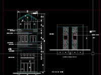 File cad Nhà phố 4 tầng 5.3x21m