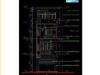 File cad nhà phố 4 tầng kích thước 5x18.6m Full kiến trúc, kết cấu