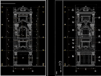 Nhà phố 4 tầng,file cad nhà phố 4 tầng,bản vẽ cad nhà phố 4 tầng,nhà phố tân cổ điển file cad